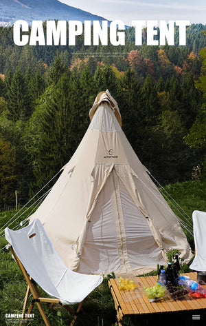 Hitorhike new arrival 3m/4m glamping cotton canvas tent for outdoor portable waterproof tent