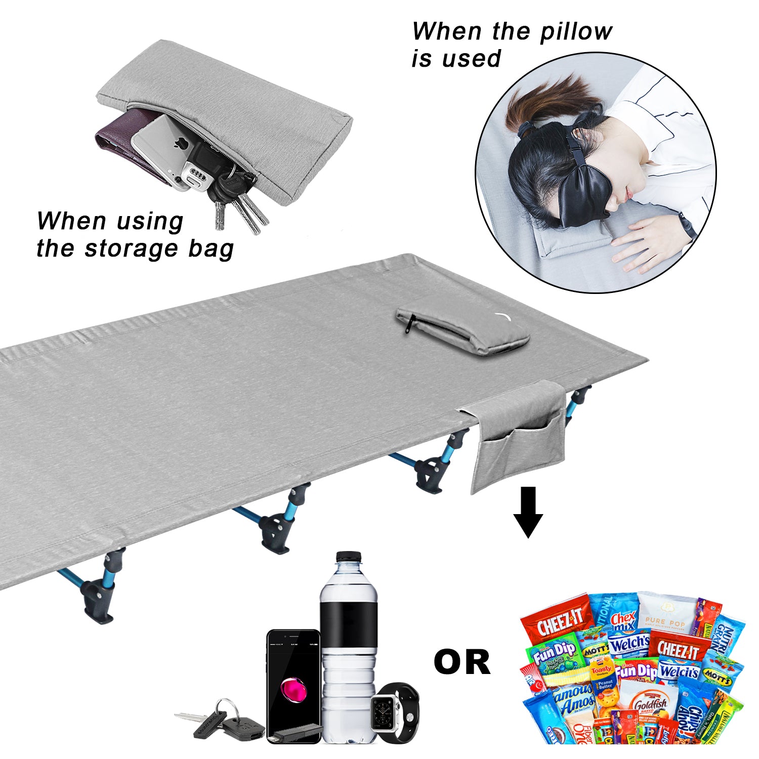 Hitorhike Camping Cot Compact Folding Cot Bed for Outdoor Backpacking Camping Cot Bed